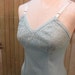 Vintage Turquoise slip 1950s Movie Star nylon and lace 32