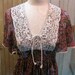 Lace corset Vintage maxi Dress Young Innocent fluttery sleeves 1970s dress S