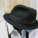 Fedora vintage hat Black Borsalino fur felt