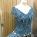 Lace Silk Dress vintage 80s Blue Alice Wonderland Wedding Jessica McClintock M
