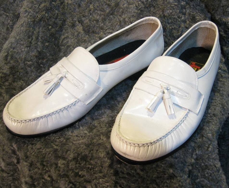 Vintage Pee Wee Full Cleveland white loafer shoes 10