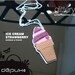 Sale ICE CREAM STRAWBERRY Kawaii Acrylic Plexiglass glitter (necklace or Brooch)