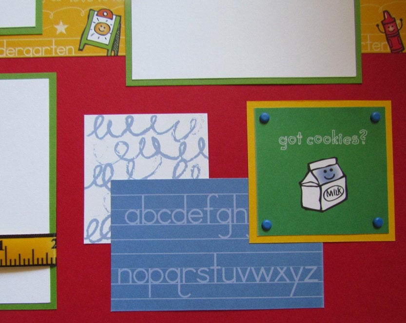 KINDERGARTEN KID 12x12 Premade Scrapbook Pages ScHOOL