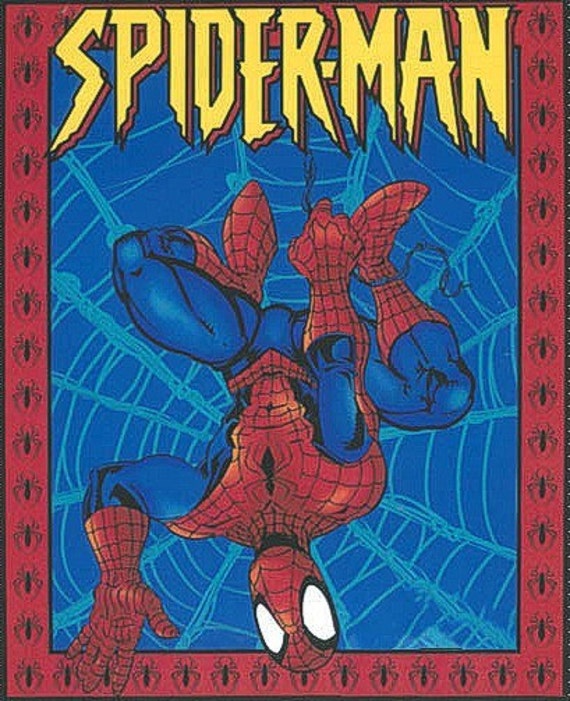 1 Spiderman Cotton Quilt Fabric Panel