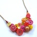 Warm Colors Button Statement Necklace