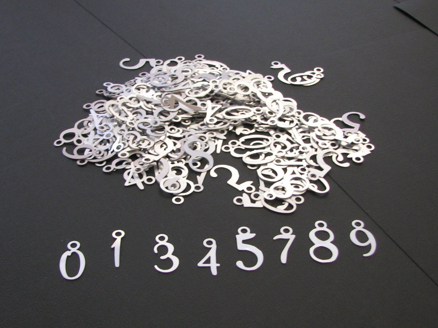 Metal Numbers Charms