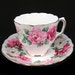 Vintage Teacup & Saucer Crown Staffordshire Pink Roses Fine Bone China Kitchen Collectible Tea Set