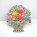 Rhinestone Basket Brooch c1930s Potmetal Art Nouveau