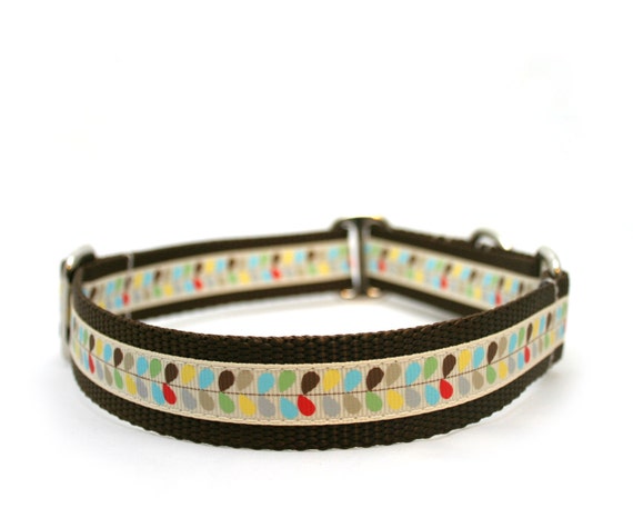 1 dog collar Rainbow Vine martingale or buckle collar