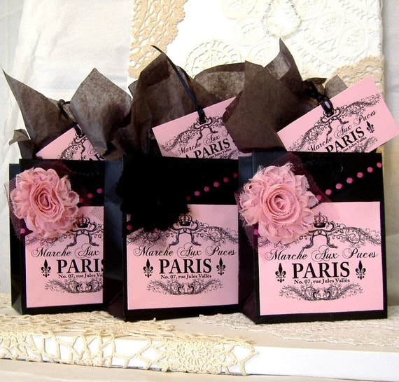 French Paris Apartment Style Paper Gift Bag Set by peppercorns2