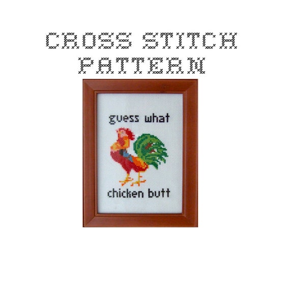 DIY Guess What .pdf Original Cross Stitch Pattern Instant