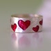 Red Heart Enamel Sterling Silver Band Ring Color Ring Valentines Jewelry