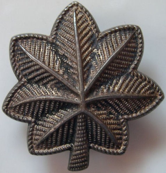1940's Sterling Silver Oak Leaf Military Insignia