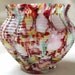 Antique 'Rainbow Jewels' Glass Cased or Plated Small Vase or Bowl