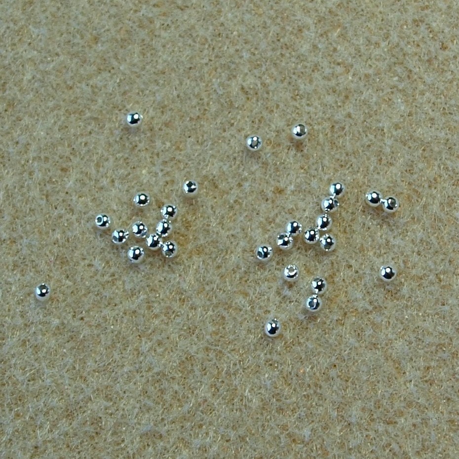 STERLING SILVER 2MM ROUND BEADS 100 Seamless by lannasjewelry