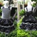 Custom Boutique Black And White Knot Tie Top And Ruffle Skirt Set.