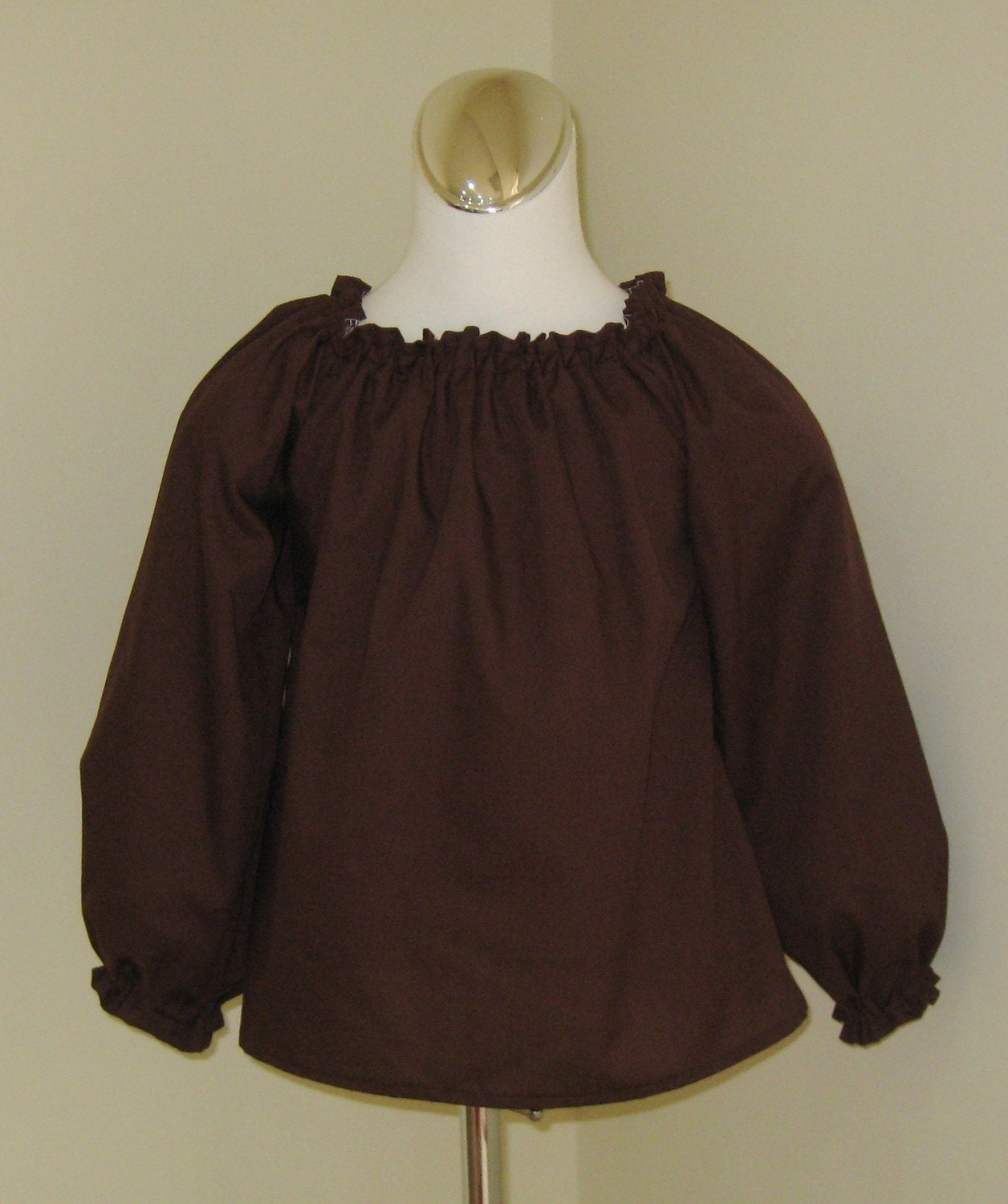 Brown Long Sleeve Peasant Top 12M To 7 Brown Top Gilr Top