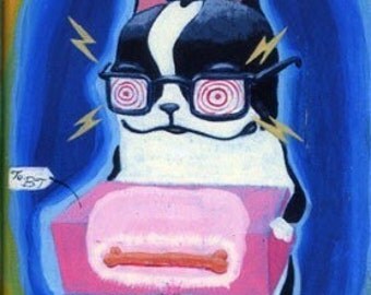 Boston Terrier Xray Specs dog art magnet