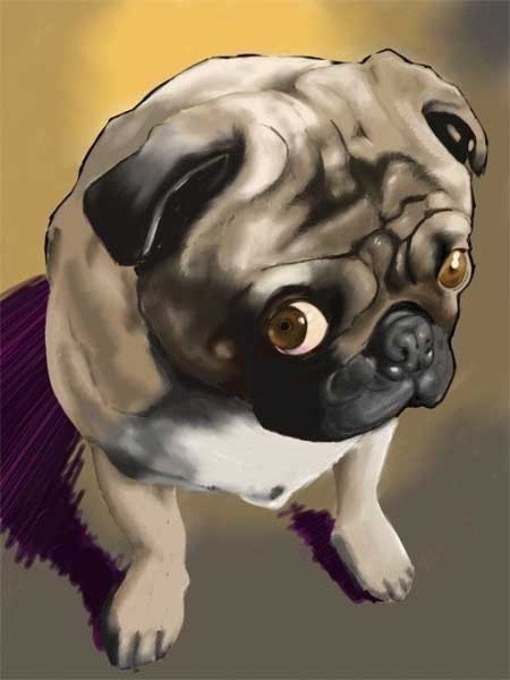 Cute Pug Dog Art Print