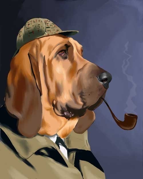 Bloodhound art print by Brian Rubenacker by rubenacker on Etsy