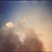 HALF PRICE SALE - Vernal Equinox - Original 5x7 fine art photograph of a dreamy starry peach blue sky with birds and clouds