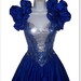 Vintage 80s Blue Glitter Sparkle Sequins Prom Dress S
