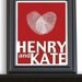Large 11x14 Personalized Love Silhouette Art Print with date