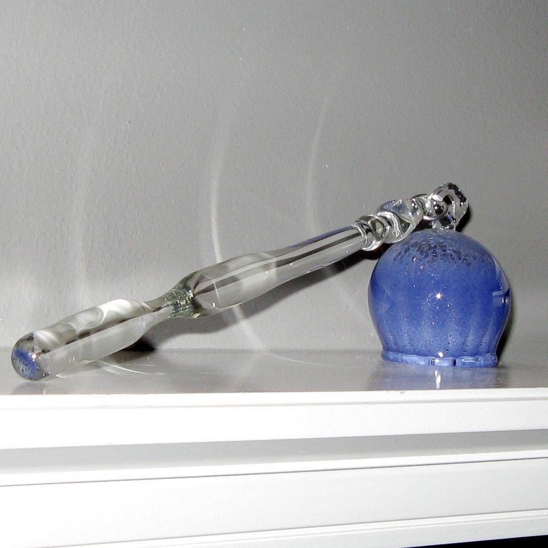 Periwinkle Hand Blown Glass Candle Snuffer by FullBlownGlass