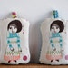 The girl who knitted love - sachet pillow (lavender)