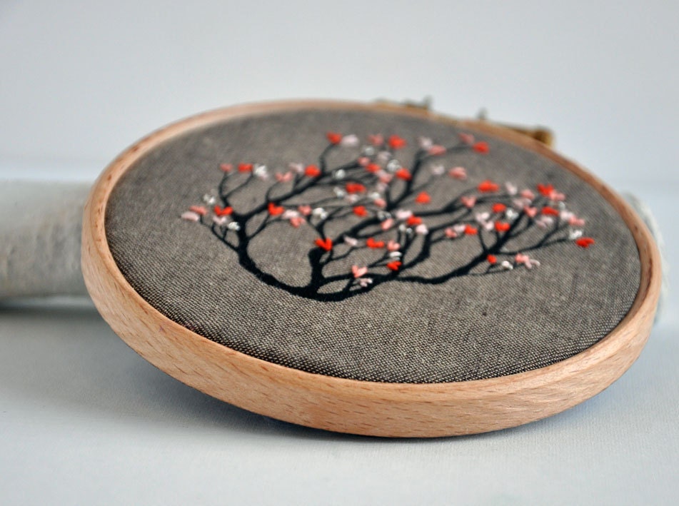 Root Tree IV mixed media embroidery art