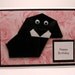Origami Dog Birthday Card (black, floral)