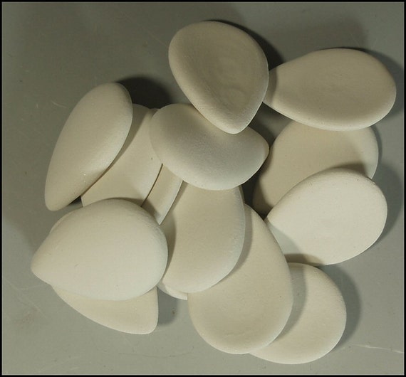 10 Teardrop Jewelry Blanks Ceramic Bisque