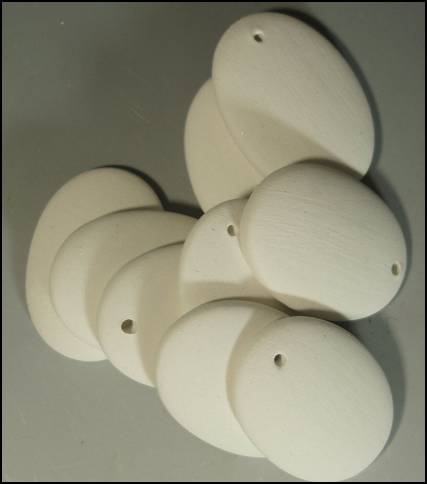 10 Oval Jewelry Blanks Ceramic Bisque