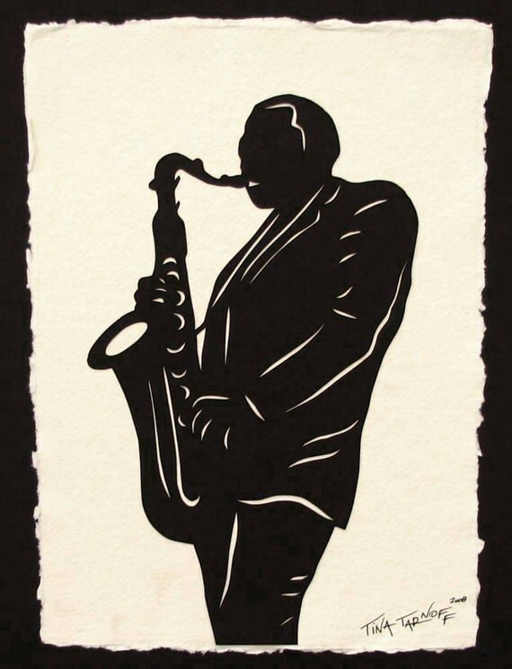 Sale 20% Off // JOHN COLTRANE Papercut - Hand-Cut Silhouette // Coupon Code SALE20