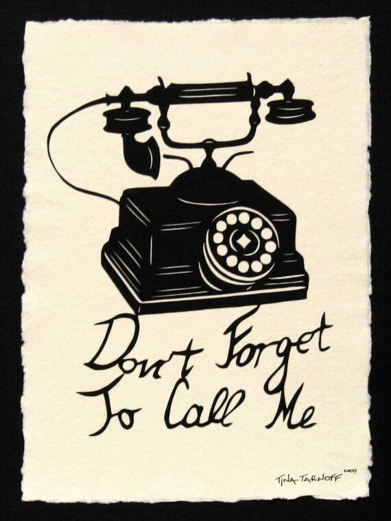 Sale 20% Off // Call Me - Hand-Cut Silhouette Papercut // Coupon Code SALE20