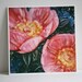 Flower photograph - Peonies - Polaroid Painting - 8x8 inch