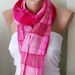 Hand Dyed Pink Silk and Cotton Scarf with tassel
