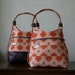 Mims Nap Sack\/Shoulder Bag in Harvest Rust Joel Dewberry Tile Squares Cotton