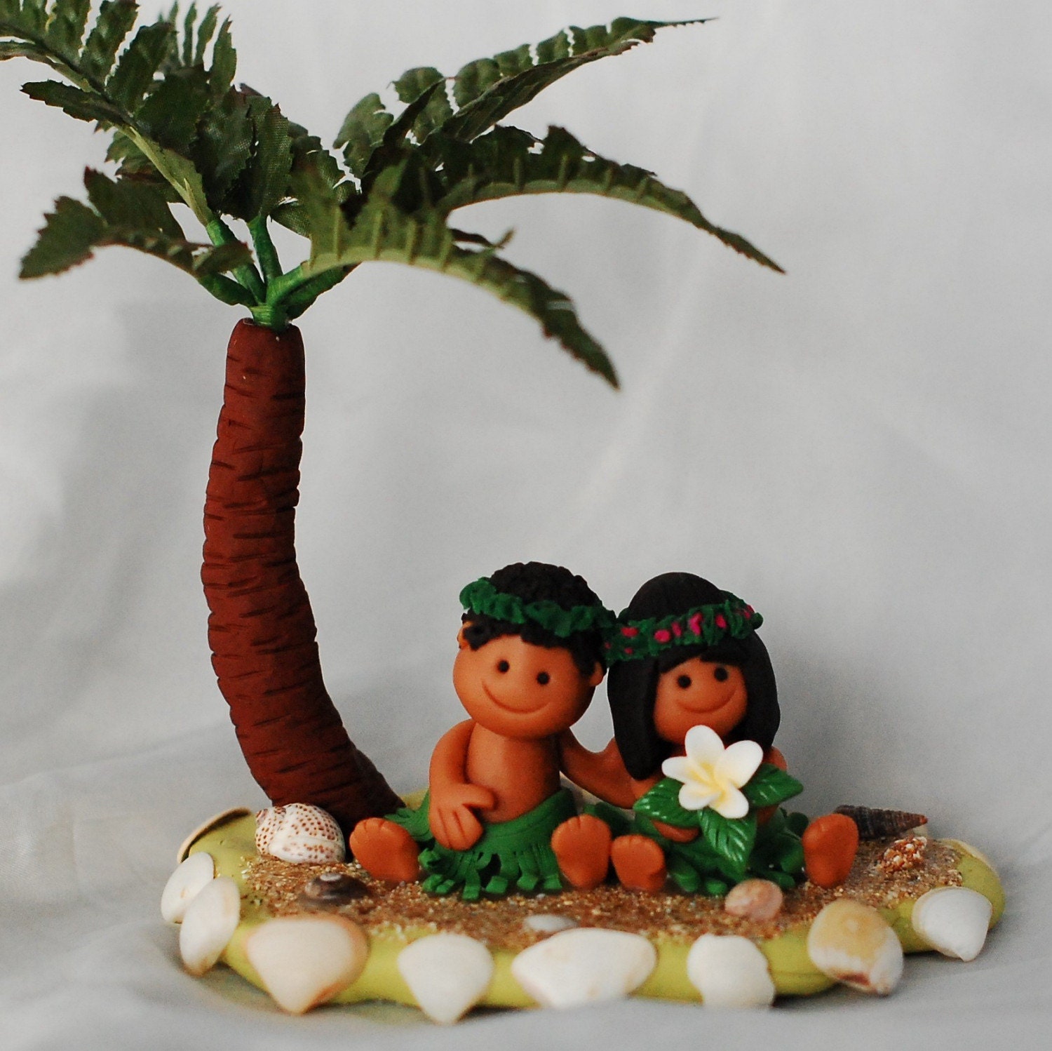 Kimo and Kanani Hawaiian Style Cake Topper