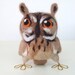 Tweet Hoot Long Eared Angry Owl in sandy brown