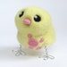 Sale Needlefelted Bird Candy Lemon Yellow and Pink Pastel Bird Tweet