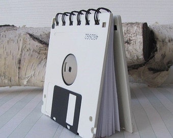 Recycled Geek Gear Blank Floppy Disk Mini Notebook in Off White