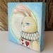 White Rabbit Mixed Media Painting - Alice in Wonderland Inspired