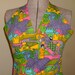 Vintage Maxi Dress, Halter Style, Mod Bright, Psychedelic Costume