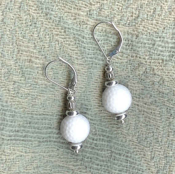 golf ball earrings to wear while you putt around fun novelty not to tee you off by Gwynstone