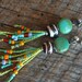 Glass, Bone and Fringe Beaded Earrings