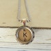 Typewriter Key Necklace, Typewriter Key Jewelry, Letter K, French Typewriter, ALL LETTERS Available- Recycled Jewelry