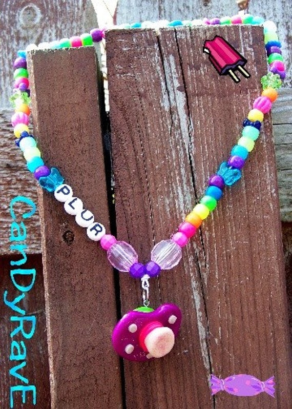 DIY Candy Kid Rave Necklace with Cute Pacifier Charm