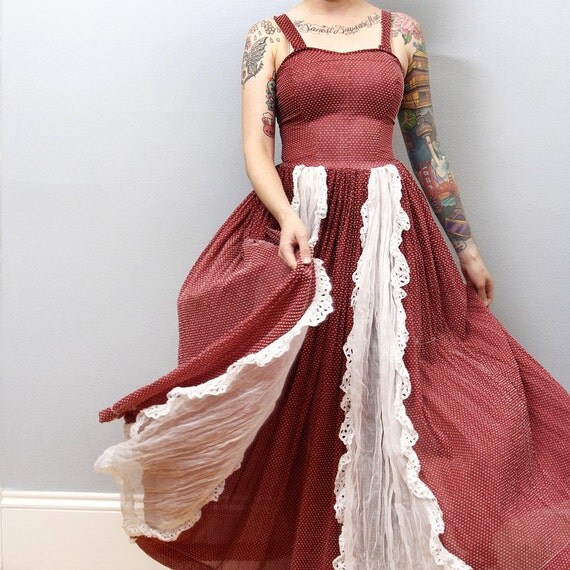 maroon western gown