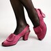 Vintage Daniel Green Slippers - Mauve Pink Tapestry Style Heels - Size US 6